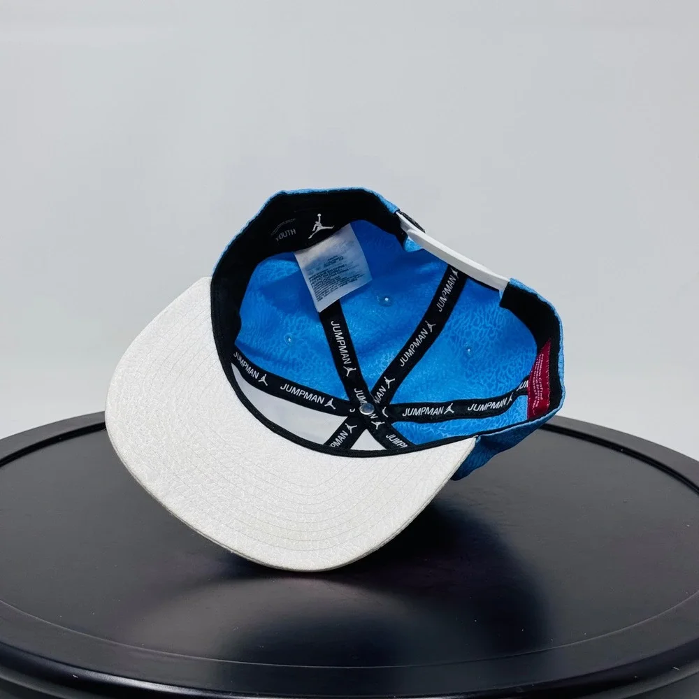 Jordan Hat Youth OS Blue White Jumpman Elephant Print Snapback Cap